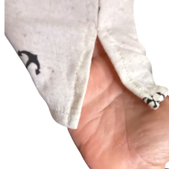 89th + Madison Nautical Lace-Up Anchor Print‎ Tee Short Sleeve Top Size M NWT - Picture 5 of 8